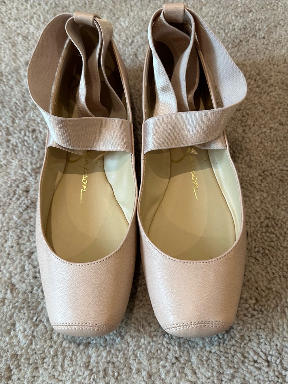 Jessica Simpson Blush Ballet Flats with Ankle Wrap